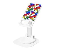 JEJEA Rainbow Colored Gay Pride Hearts Print Rotating Cell Stand,Cell Phone Stand For Desk,Adjustable Phone Holder, For All Phones