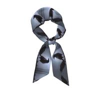 JEJEA Ravens Print Silky Neck Scarf, Fashion Silky Satin Headscarf For Women, Lightweight Silk Graceful Scarfs