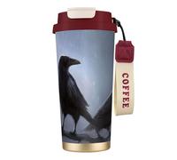 JEJEA Ravens Print Stainless Steel Insulated Mugs, Double Wall Coffee Cups, Coffee Travel Mug for Home Office
