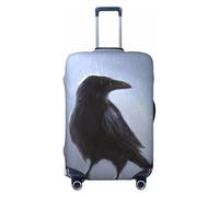 JEJEA Ravens Print Suitcase Cover Protector Travel Luggage Cover Suitcase Washable Baggage Covers Anti-Scratch