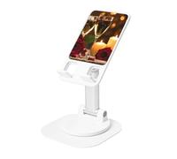 JEJEA Red Rose And Wine Romantic Lovers Print Rotating Cell Stand,Cell Phone Stand For Desk,Adjustable Phone Holder, For All Phones
