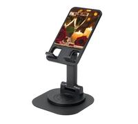 JEJEA Red Rose And Wine Romantic Lovers Print Rotating Cell Stand,Cell Phone Stand For Desk,Adjustable Phone Holder, For All Phones
