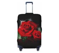 JEJEA Red Roses Print Suitcase Cover Protector Travel Luggage Cover Suitcase Washable Baggage Covers Anti-Scratch