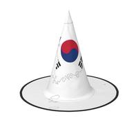 JEJEA Republic Of Korea Flag Map Print Women'S Large Witch Hat Witch Hat Witches Hats Halloween Cosplay Party Accessory
