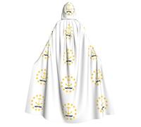 JEJEA Rhode Island State Flag print Halloween Hooded Cloak Cape Unisex for Cosplay, Christmas Party Favors Witchy Outfits