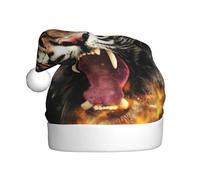 JEJEA Roaring Tiger Print Gorros De Navidad Para Adultos, Santa Hats For Funny, Novelty Christmas Hats, For Xmas Party