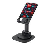 JEJEA Romantic Red Heart Print Rotating Cell Stand,Cell Phone Stand For Desk,Adjustable Phone Holder, For All Phones