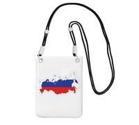 JEJEA Russian Flag Map Print Crossbody Phone Bag For Women Men, Adjustable Strap Phone Purse, For Travel Shopping