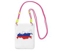 JEJEA Russian Flag Map Print Crossbody Phone Bag For Women Men, Adjustable Strap Phone Purse, For Travel Shopping