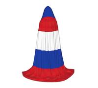 JEJEA Russian Flag Print Halloween Cosplay Christmas Party Outfits Hooded Wizard Robe Halloween Cloak Medieval Renaissance