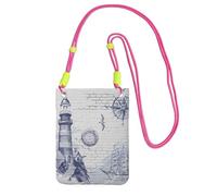 JEJEA Sail Boat Nautical Compass Print Crossbody Phone Bag For Women Men, Adjustable Strap Phone Purse, For Travel Shopping