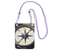 JEJEA Sail Boat Nautical Compass Print Crossbody Phone Bag For Women Men, Adjustable Strap Phone Purse, For Travel Shopping