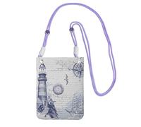 JEJEA Sail Boat Nautical Compass Print Crossbody Phone Bag For Women Men, Adjustable Strap Phone Purse, For Travel Shopping