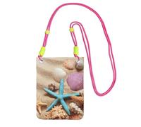 JEJEA Shells On The Beach Print Crossbody Phone Bag For Women Men, Adjustable Strap Phone Purse, For Travel Shopping