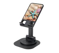 JEJEA Shells On The Beach Print Rotating Cell Stand,Cell Phone Stand For Desk,Adjustable Phone Holder, For All Phones