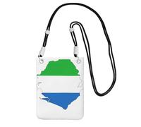 JEJEA Sierra Leone Flag Map Print Crossbody Phone Bag For Women Men, Adjustable Strap Phone Purse, For Travel Shopping