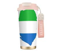 JEJEA Sierra Leone Flag Map Print Stainless Steel Insulated Mugs, Double Wall Coffee Cups, Coffee Travel Mug for Home Office