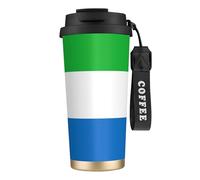 JEJEA Sierra Leone Flag Print Stainless Steel Insulated Mugs, Double Wall Coffee Cups, Coffee Travel Mug for Home Office