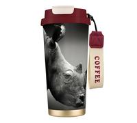 JEJEA South Africa Rhino Print Stainless Steel Insulated Mugs, Double Wall Coffee Cups, Coffee Travel Mug for Home Office