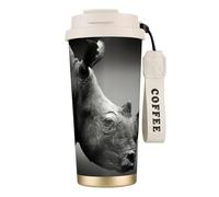 JEJEA South Africa Rhino Print Stainless Steel Insulated Mugs, Double Wall Coffee Cups, Coffee Travel Mug for Home Office