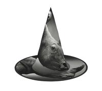 JEJEA South Africa Rhino Print Women'S Large Witch Hat Witch Hat Witches Hats Halloween Cosplay Party Accessory