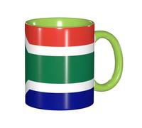 JEJEA South African Flag Print 11 Oz Pottery Mug, Ceramic Coffee Cups Elegant Tea Mugs with Gift Box for Women with 6 Colors