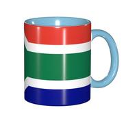 JEJEA South African Flag Print 11 Oz Pottery Mug, Ceramic Coffee Cups Elegant Tea Mugs with Gift Box for Women with 6 Colors