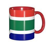 JEJEA South African Flag Print 11 Oz Pottery Mug, Ceramic Coffee Cups Elegant Tea Mugs with Gift Box for Women with 6 Colors