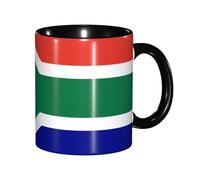 JEJEA South African Flag Print 11 Oz Pottery Mug, Ceramic Coffee Cups Elegant Tea Mugs with Gift Box for Women with 6 Colors