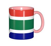 JEJEA South African Flag Print 11 Oz Pottery Mug, Ceramic Coffee Cups Elegant Tea Mugs with Gift Box for Women with 6 Colors