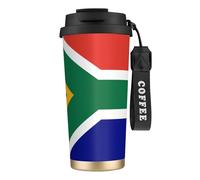 JEJEA South African Flag Print Stainless Steel Insulated Mugs, Double Wall Coffee Cups, Coffee Travel Mug for Home Office