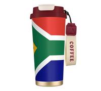 JEJEA South African Flag Print Stainless Steel Insulated Mugs, Double Wall Coffee Cups, Coffee Travel Mug for Home Office
