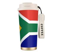 JEJEA South African Flag Print Stainless Steel Insulated Mugs, Double Wall Coffee Cups, Coffee Travel Mug for Home Office