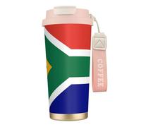 JEJEA South African Flag Print Stainless Steel Insulated Mugs, Double Wall Coffee Cups, Coffee Travel Mug for Home Office