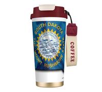 JEJEA South Dakota Flag Map Print Stainless Steel Insulated Mugs, Double Wall Coffee Cups, Coffee Travel Mug for Home Office