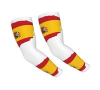 JEJEA Spanish Flag Map Print Cooling Uv Sun Protection Arm Sleeves For Men Women, Sports Compression Sleeve For Outdoor