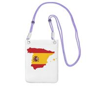 JEJEA Spanish Flag Map Print Crossbody Phone Bag For Women Men, Adjustable Strap Phone Purse, For Travel Shopping