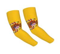 JEJEA Spanish Flag Print Cooling Uv Sun Protection Arm Sleeves For Men Women, Sports Compression Sleeve For Outdoor