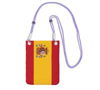 JEJEA Spanish Flag Print Crossbody Phone Bag For Women Men, Adjustable Strap Phone Purse, For Travel Shopping