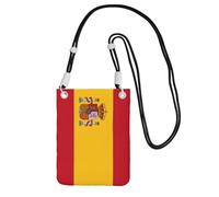 JEJEA Spanish Flag Print Crossbody Phone Bag For Women Men, Adjustable Strap Phone Purse, For Travel Shopping