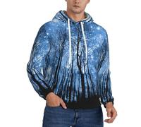 JEJEA Starry Night Sky Print Men'S Hooded Sweatshirt, Drawstring Hoodies Pullover, Long Sleeve Pullover, For Daily Wear