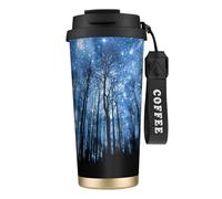 JEJEA Starry Night Sky Print Stainless Steel Insulated Mugs, Double Wall Coffee Cups, Coffee Travel Mug for Home Office