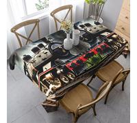 JEJEA Steam Locomotive Train print Rectangle Tablecloth Wrinkle Free Soft Table Cloth for Dining Christmas Room Decoration