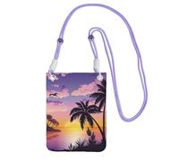 JEJEA Summer Palm Tree Print Crossbody Phone Bag For Women Men, Adjustable Strap Phone Purse, For Travel Shopping