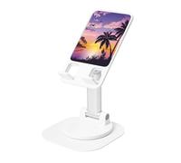 JEJEA Summer Palm Tree Print Rotating Cell Stand,Cell Phone Stand For Desk,Adjustable Phone Holder, For All Phones