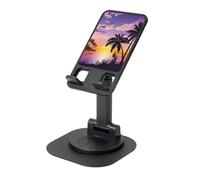 JEJEA Summer Palm Tree Print Rotating Cell Stand,Cell Phone Stand For Desk,Adjustable Phone Holder, For All Phones