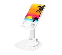 JEJEA Sunset Palm Tree Print Rotating Cell Stand,Cell Phone Stand For Desk,Adjustable Phone Holder, For All Phones