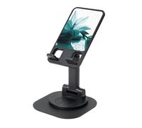 JEJEA Teal Lily Print Rotating Cell Stand,Cell Phone Stand For Desk,Adjustable Phone Holder, For All Phones