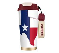 JEJEA Texas State Flag Map Print Stainless Steel Insulated Mugs, Double Wall Coffee Cups, Coffee Travel Mug for Home Office