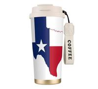 JEJEA Texas State Flag Map Print Stainless Steel Insulated Mugs, Double Wall Coffee Cups, Coffee Travel Mug for Home Office